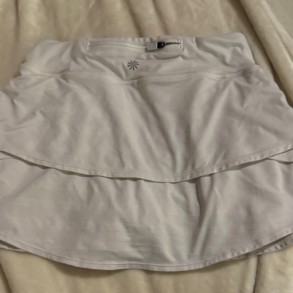 Athleta White Layered Mini Tennis Skirt. Girls size 8-10 - Picture 3 of 5